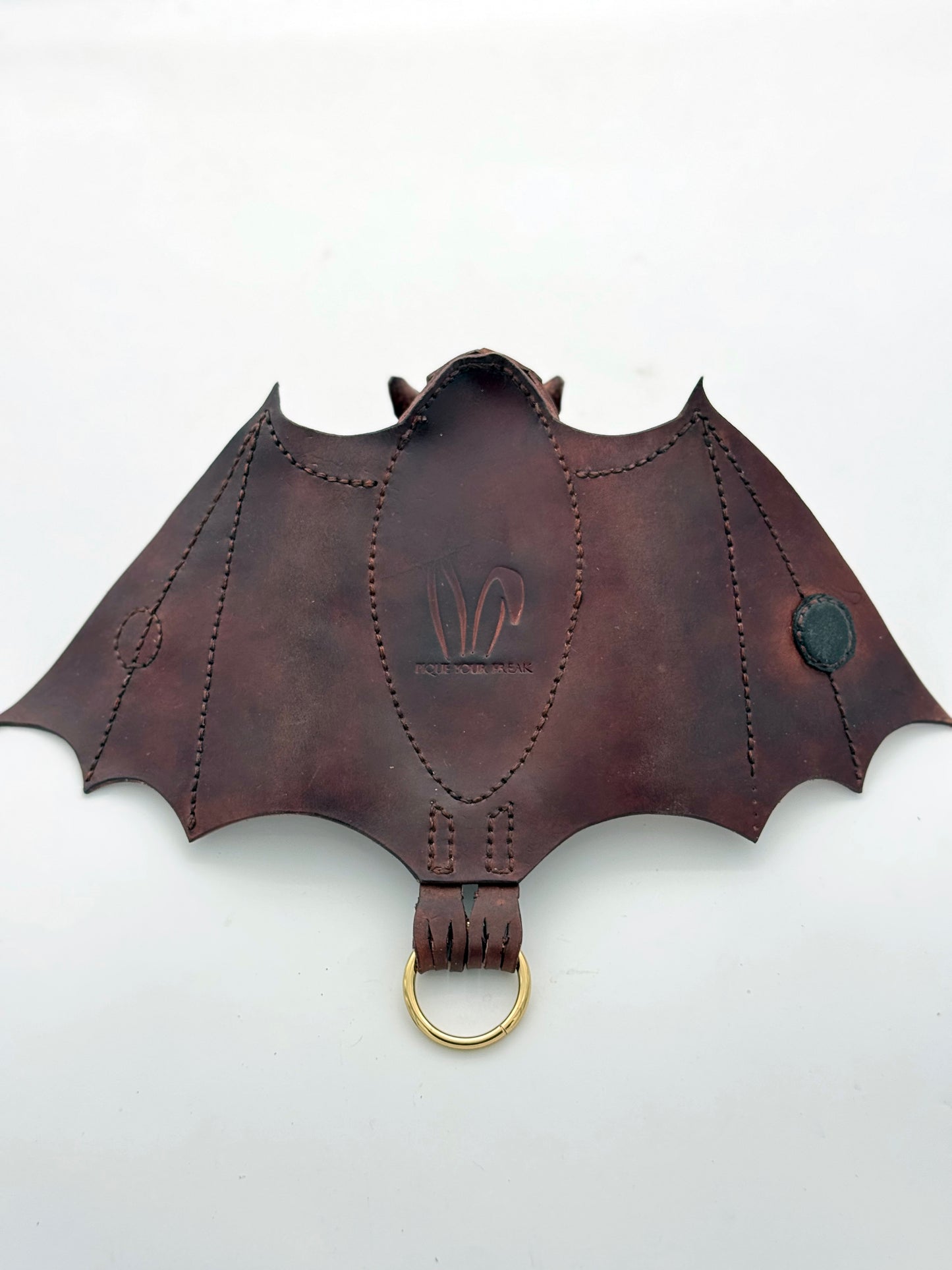 Handmade Leather Bat Coin Purse
