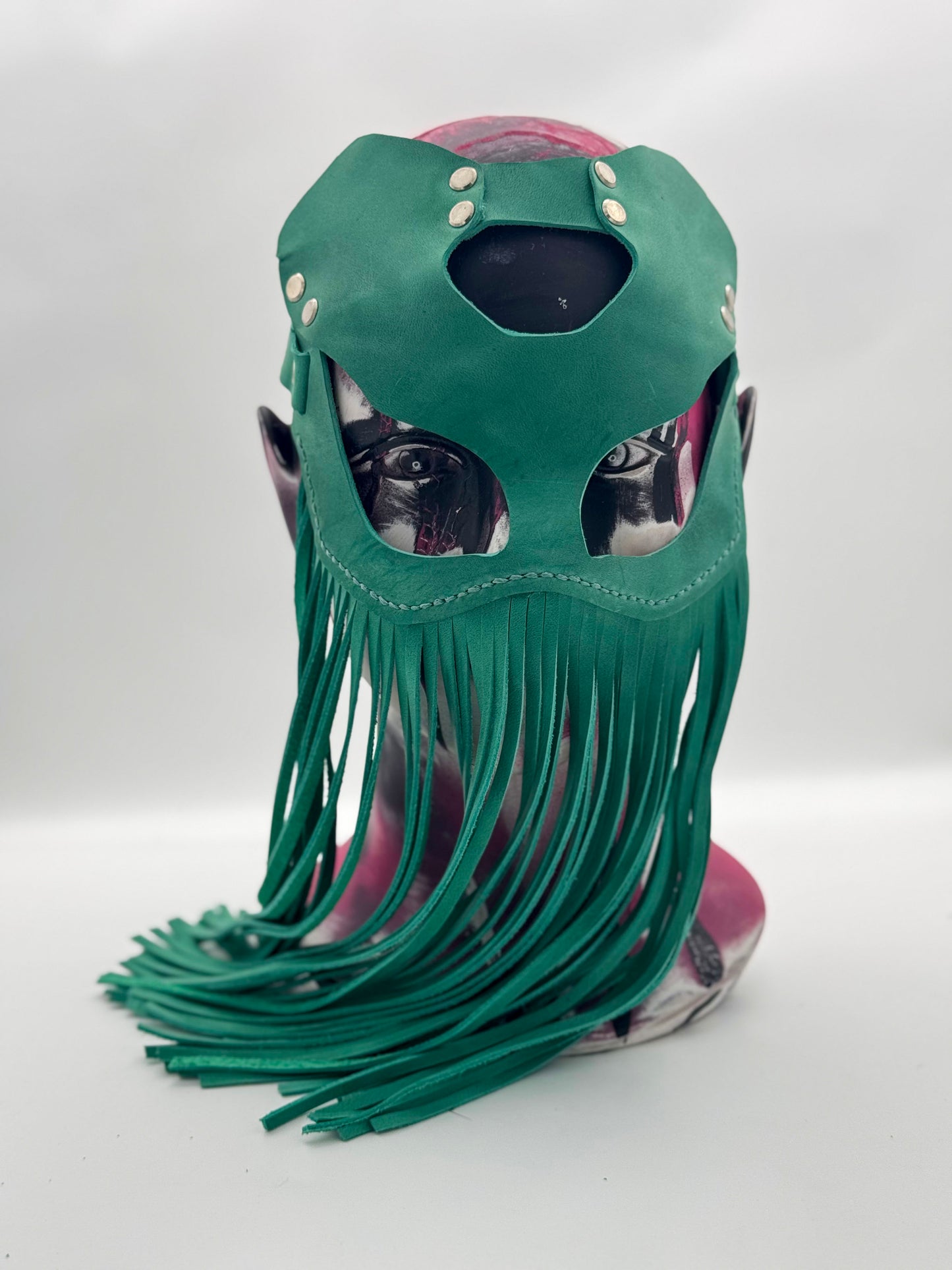 🔥 Handmade Leather Mask with Fringe – Festival, Cosplay, Statement Piece