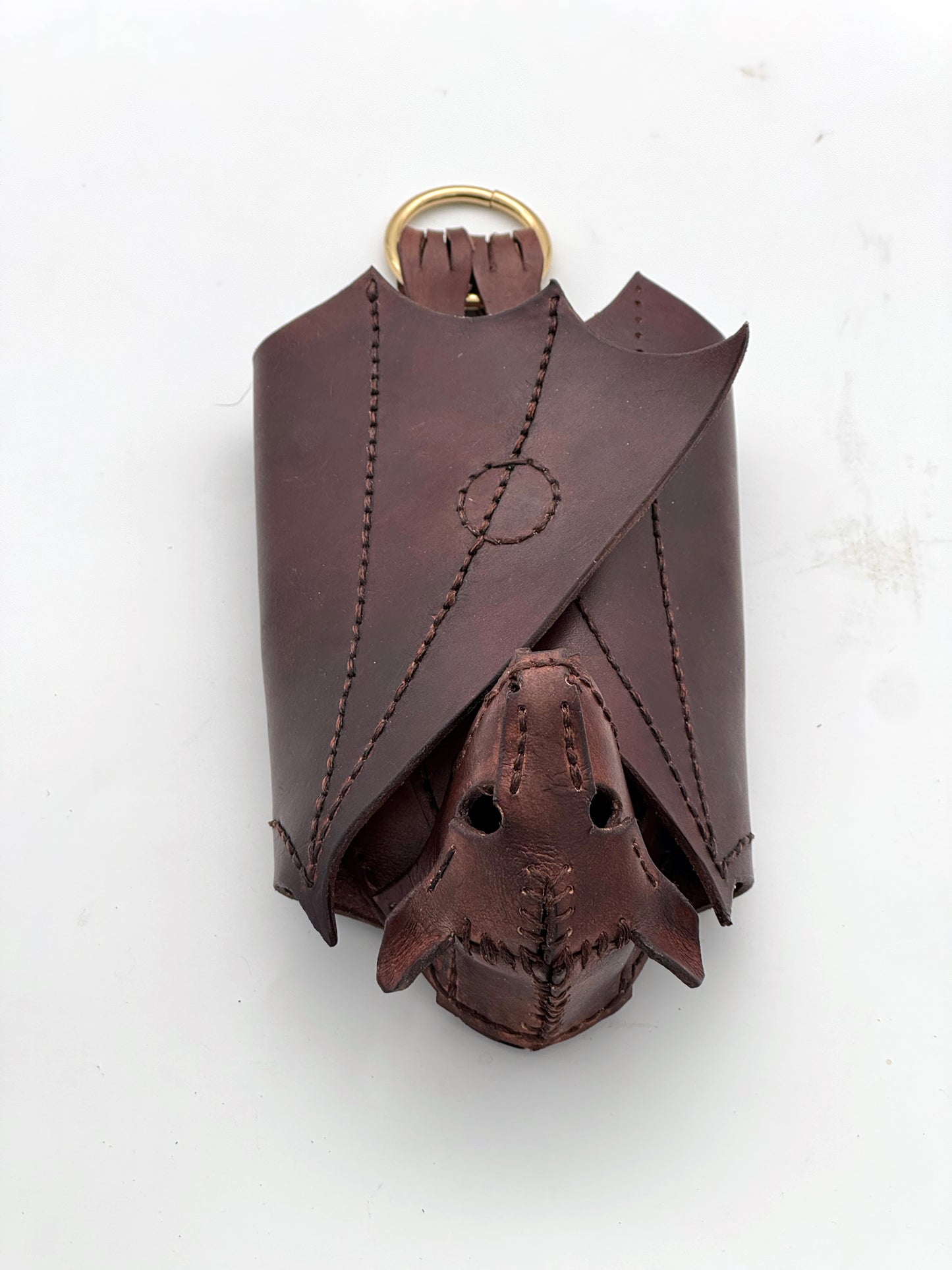 Handmade Leather Bat Coin Purse