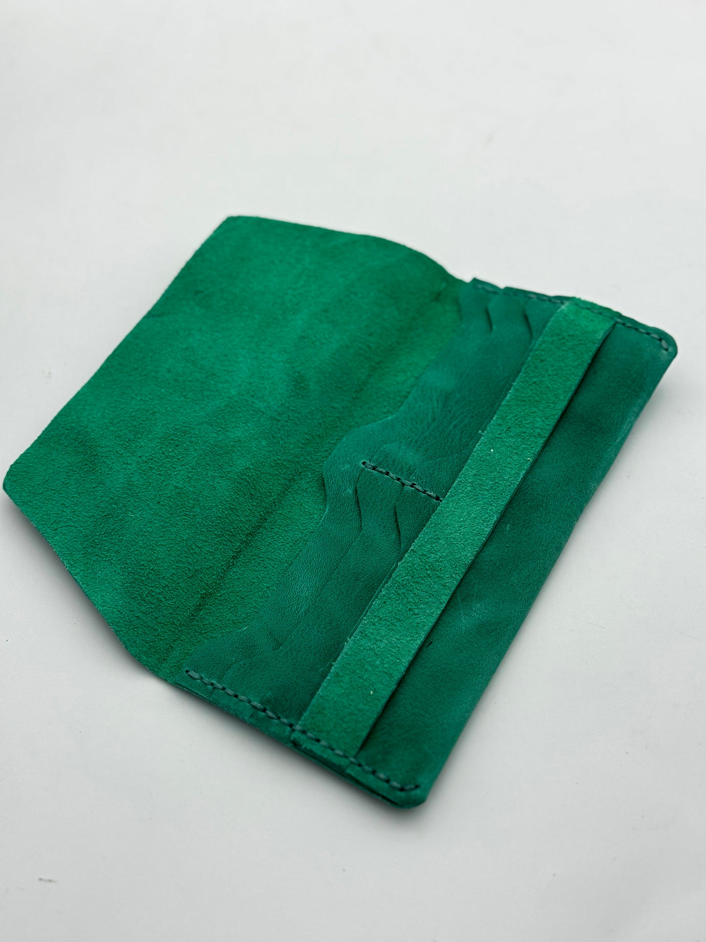 Classic Handmade Longwallet — Full-Grain Mint Green Leather