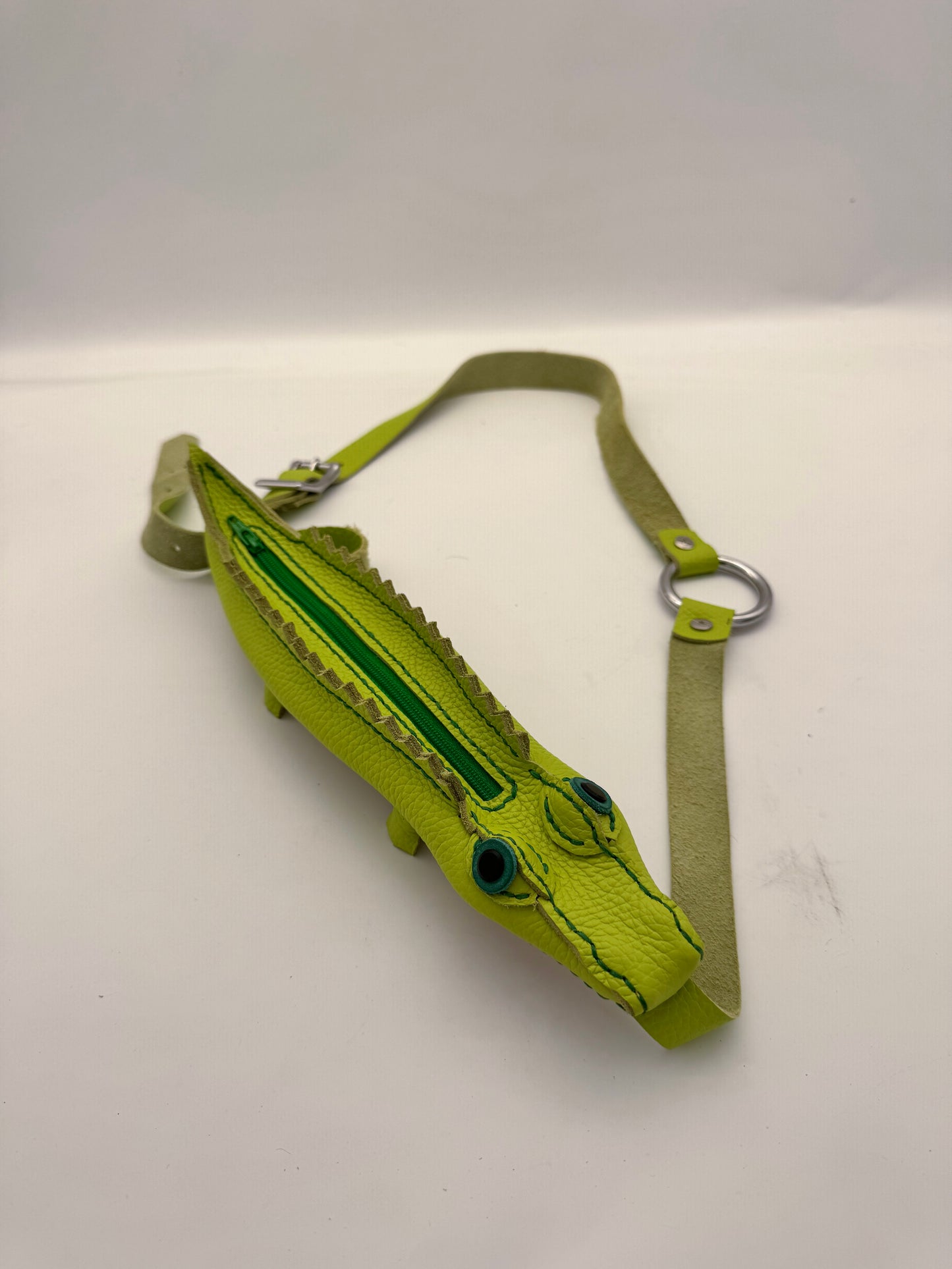 Handmade Full-Grain Leather Alligator Pencil Case / Coin Purse